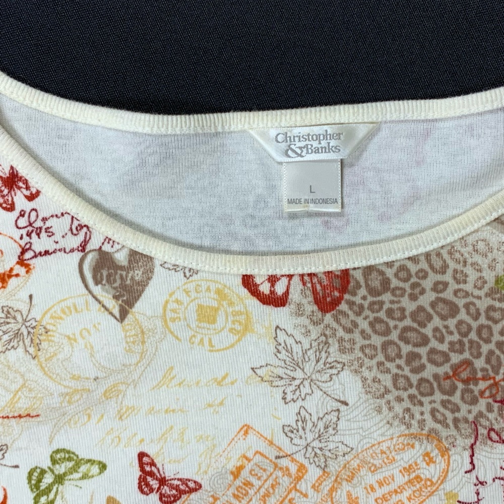 Christopher & Banks Women’s T-shirt long sleeves. Size:L - Picture 2 of 2